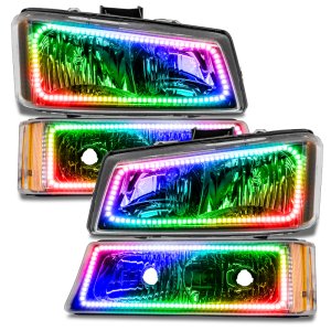 Chevrolet Silverado Headlight Halo Kit - ORACLE Lighting - Square Halo Kit - ColorSHIFT - `03-`06